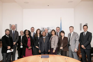 Photo de groupe au siège de la FAO après une réunion de travail sur le PRESAN pour la sécurité alimentaire - (c) FAO, novembre 2018